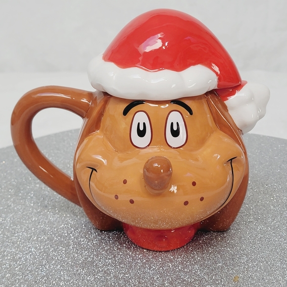 Dr Seuss The Grinch Max the Dog Figural Mug with Santa Hat Lid 16 oz New OOS - Picture 1 of 12